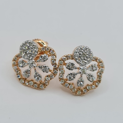 Rose Gold Earrings by Sangam Jewellers