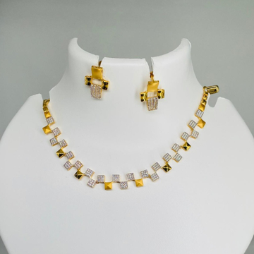 22k gold stylish necklace set by Sangam Jewellers