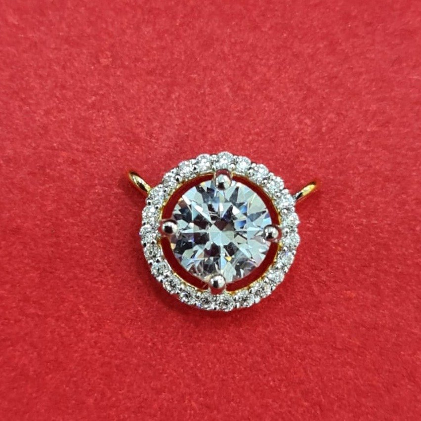 22k gold single diamond pendant